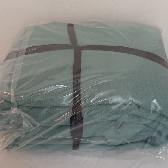 West Elm KING Belgian Flax Linen Duvet Cover & 2 KING shams Peacock - Picture 5 of 12